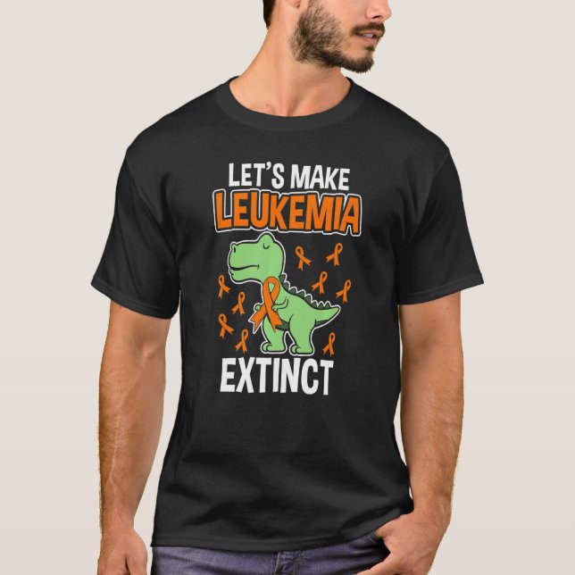 Leukemia Dinosaur Orange Ribbon Hematologist Repti T Shirt (Framsida)