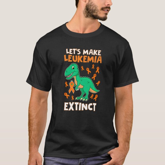 Leukemia Dinosaur Orange Ribbon Hematologist Repti T Shirt (Framsida)
