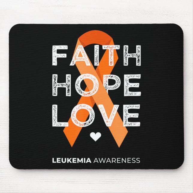 Leukemia Faith Hope Kärlek Orange Ribbon Leukemia  Musmatta (Framsidan)