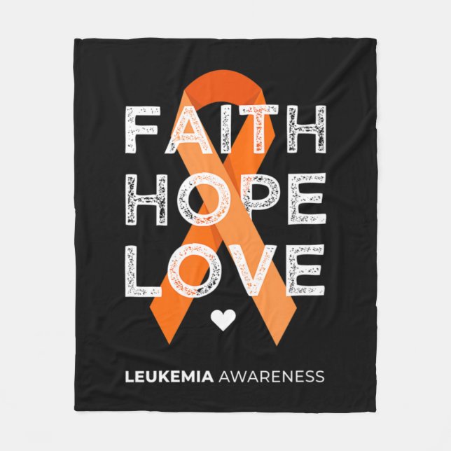 Leukemia Faith Hope Love Orange Ribbon Leukemia Aw Fleecefilt (Framsidan)