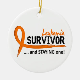 Leukemia för överlevande 8 julgransprydnad keramik
