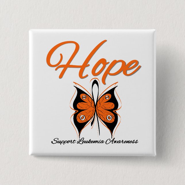 Leukemia Hope Butterfly Ribbon Knapp (Framsida)