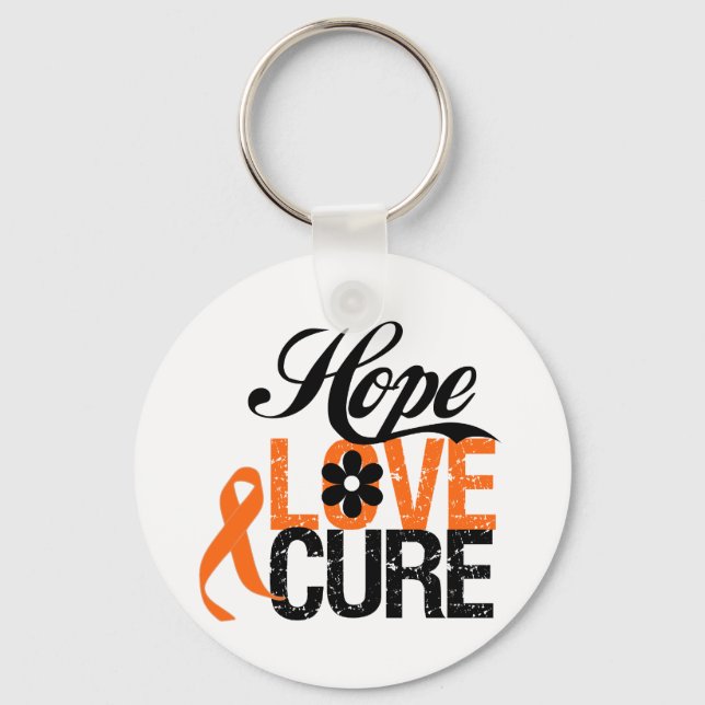 LEUKEMIA Hope Kärlek Cure Gifts Nyckelring (Framsida)