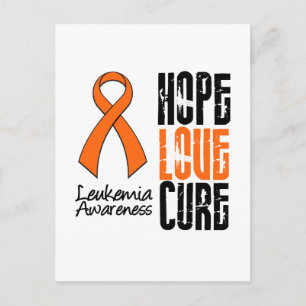 Leukemia Hope Kärlek Cure Ribbon Vykort