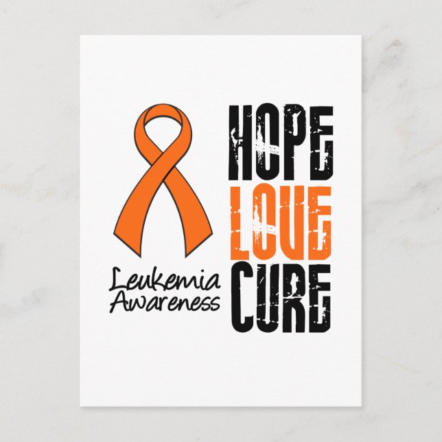 Leukemia Hope Kärlek Cure Ribbon Vykort (Framsida)