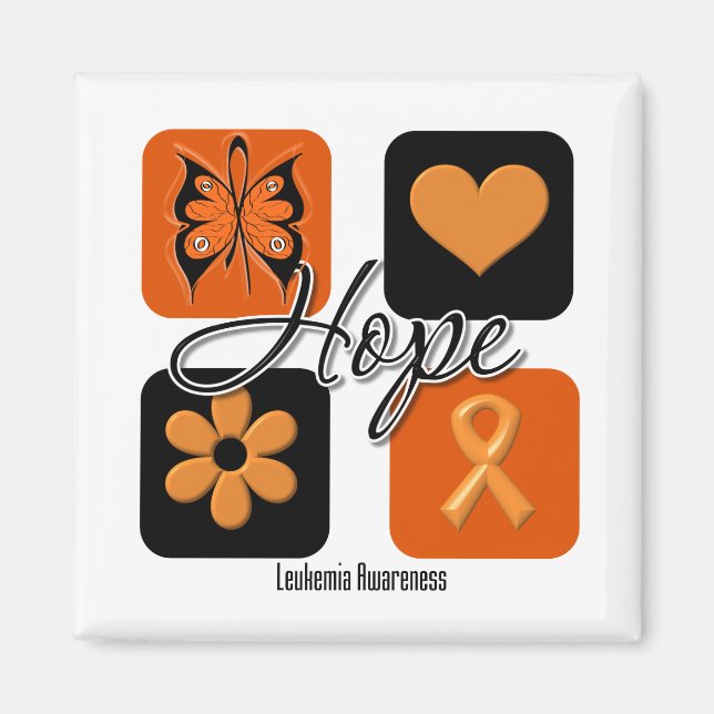 Leukemia Hope Kärlek Inspire Awareness Magnet (Framsidan)