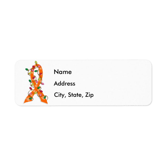 Leukemia jul Ljus Ribbon Returadress Etikett (Framsidan)