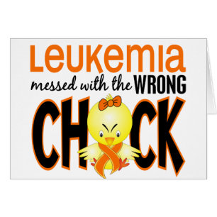 Leukemia röra med den fla chicken hälsningskort