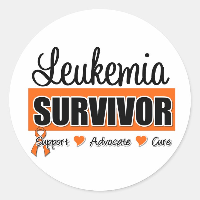 Leukemia Survivor Badge Runt Klistermärke (Framsida)
