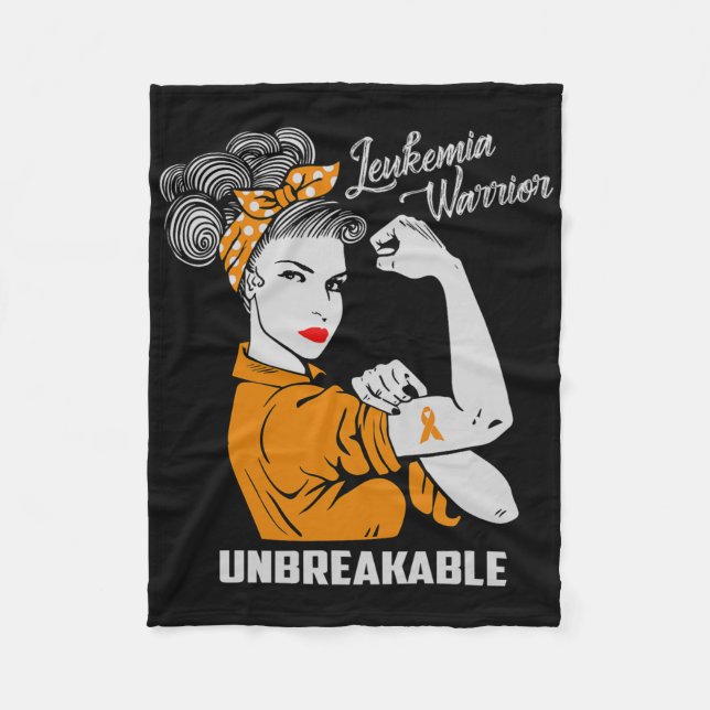 Leukemia Warrior Obrytable Awareness Gift Comfor Fleecefilt (Framsidan)