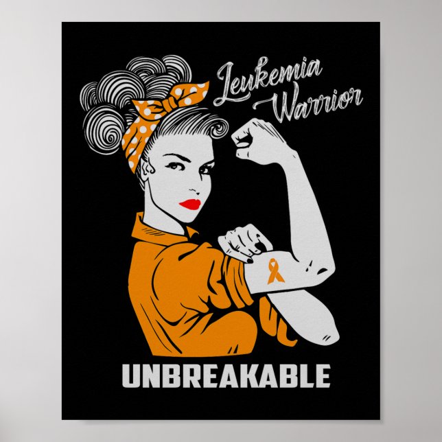 Leukemia Warrior Obrytable Awareness Gift Comfor Poster (Framsidan)
