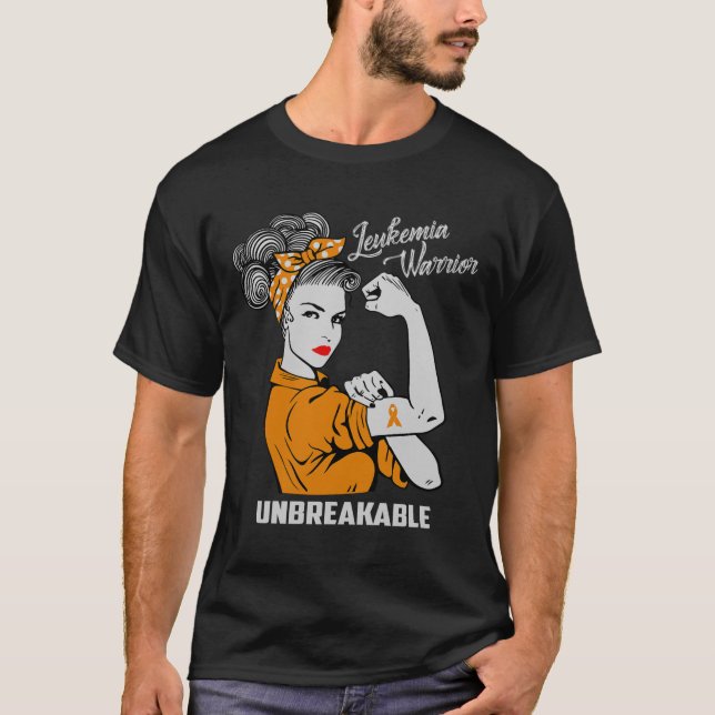 Leukemia Warrior Obrytable Awareness Gift Comfor T Shirt (Framsida)