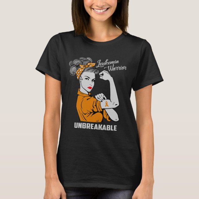 Leukemia Warrior Obrytable Awareness Gift Comfor T Shirt (Framsida)