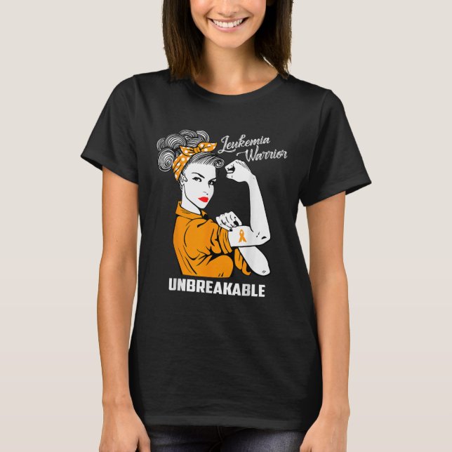 Leukemia Warrior Obrytable Awareness Gift T Shirt (Framsida)