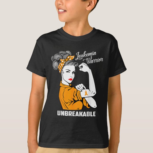 Leukemia Warrior Obrytable Awareness Gift T Shirt (Framsida)