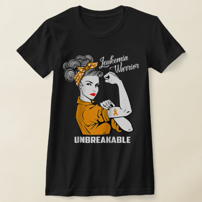 Leukemia Warrior Obrytable Awareness Gift Tee (Laydown)