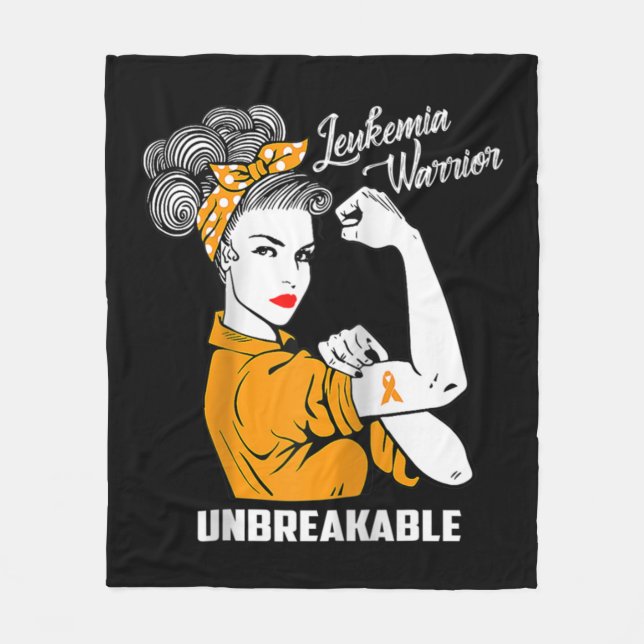 Leukemia Warrior Obrytable Awareness Gift Tee Fleecefilt (Framsidan)