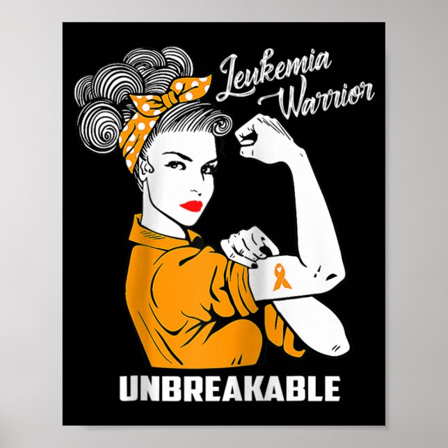 Leukemia Warrior Obrytable Awareness Gift Tee Poster (Framsidan)