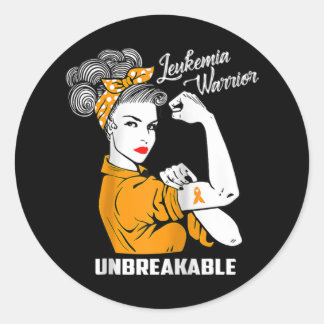 Leukemia Warrior Obrytable Awareness Gift Tee Runt Klistermärke