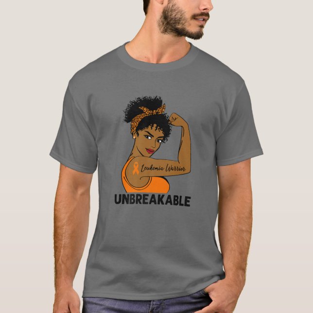Leukemia Warrior Strong Black Women Unbreakable Aw T Shirt (Framsida)