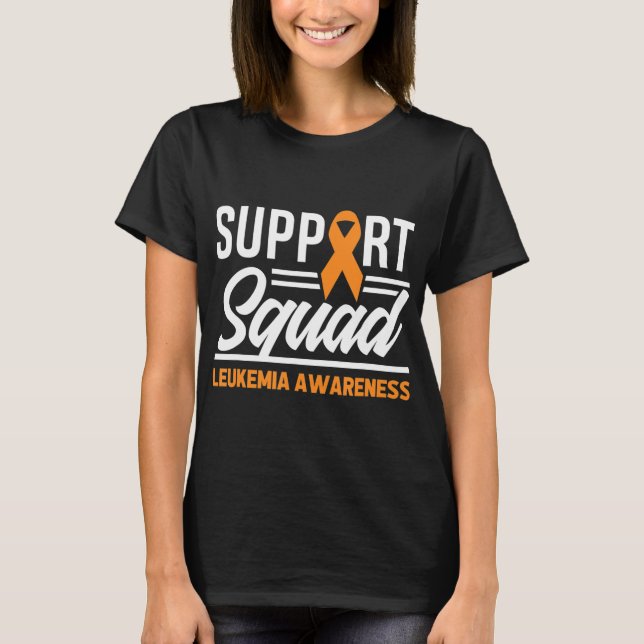 Leukemia Warrior Support Squad Leukemia Cancer Awa T Shirt (Framsida)