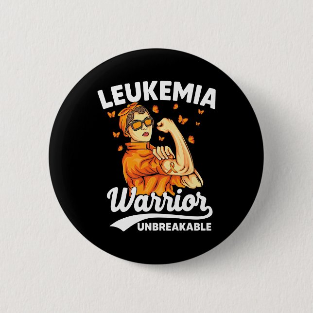 Leukemia Warrior Unbryable Support Leukemia Awar Knapp (Framsida)