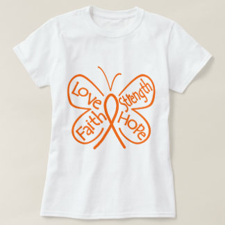 Leukemiafjäril som inspirerar ord tee shirt