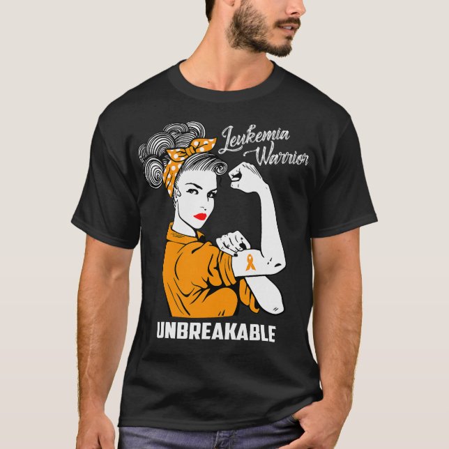 Leukemiakrigare Obrytbar Medvetenhetspresent T Shirt (Framsida)