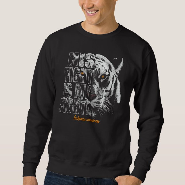 Leukemiamedvetenhet Hans kamp är min kamp Tiger Wa Lång Ärmad Tröja (Framsida)