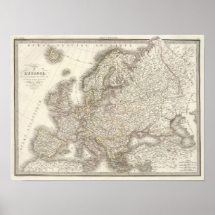 L'Europe kartbokkarta Poster