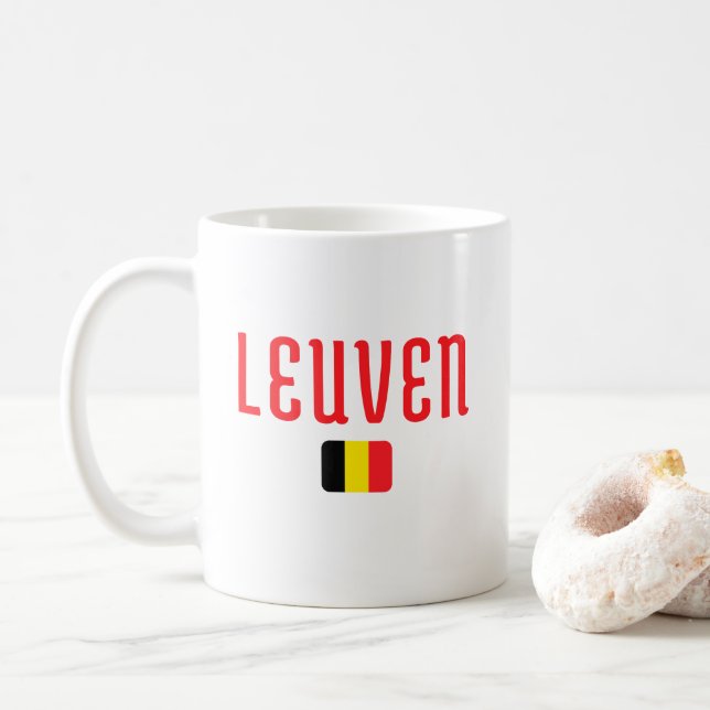 LEUVEN Belgium Flagga Kaffemugg (Med munk)