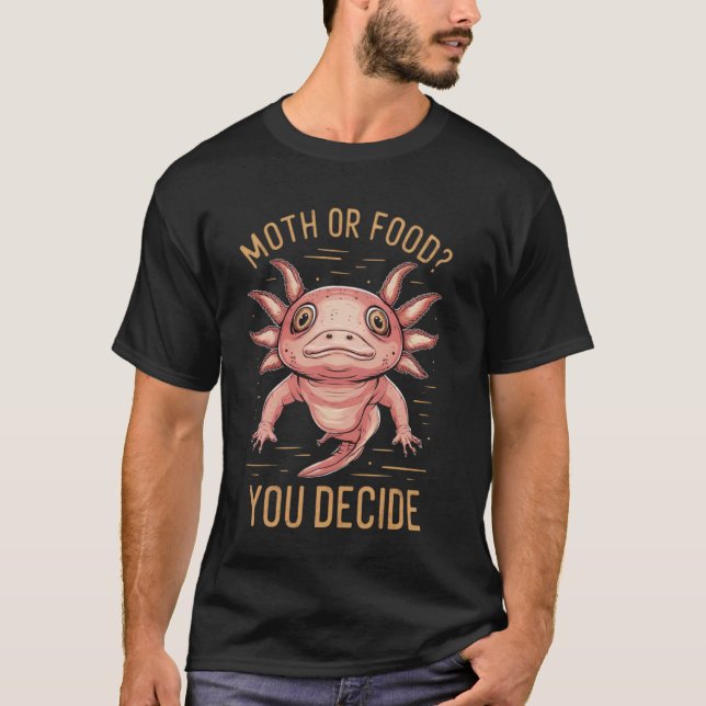 Leuzist Axolotl Mexikanska, stjärtfenad amfibiansk T Shirt (Framsida)