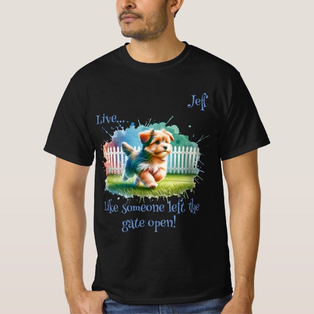 "Lev..." Anpassningsbar herr T Shirt (Framsida)