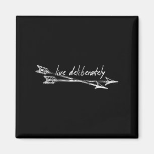 Lev avsiktligt Thoreau Quote Motivation Spiritu Magnet