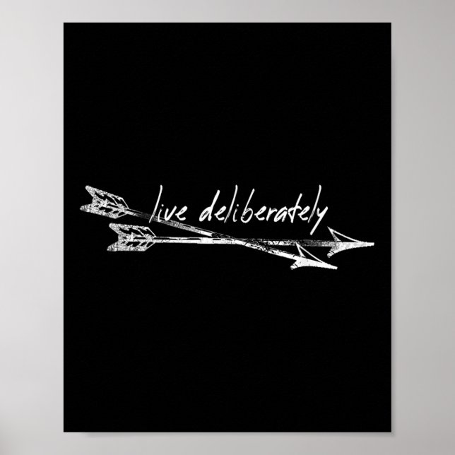 Lev avsiktligt Thoreau Quote Motivation Spiritu Poster (Framsidan)