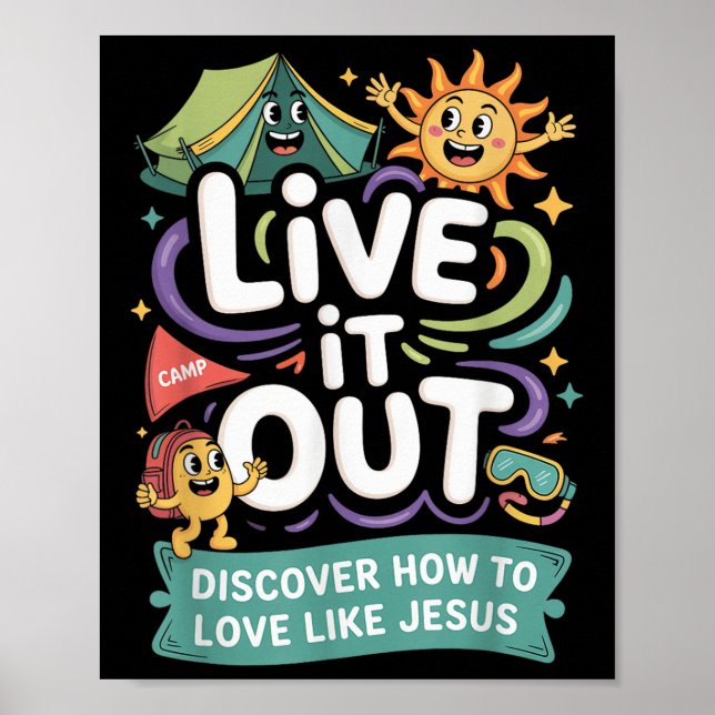 Lev Det Ut Lev Som Jesus Vbs 2025 Kristet Läger Poster (Framsidan)