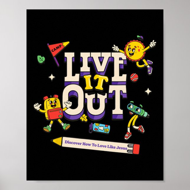 Lev det ut Lev som Jesus Vbs 2025 Kristet läger Poster (Framsidan)