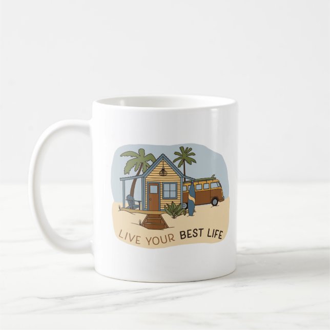 Lev din bästa livbockstuga kaffemugg (Vänster)