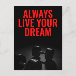 Lev din Dream Bodybuilding-träningskänsla Vykort