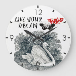 Lev din Dream Motivational Quote Stor Klocka