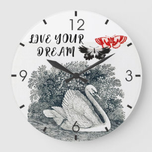 Lev din Dream Motivational Quote Stor Klocka