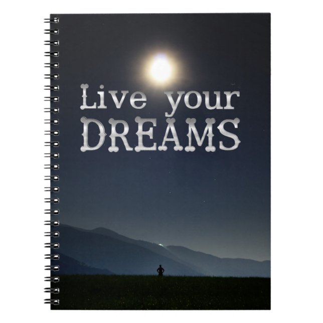 Lev din Dreams Motivation-offert Anteckningsbok (Framsidan)