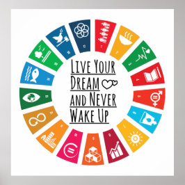 Lev din dröm och vakna aldrig upp citat poster