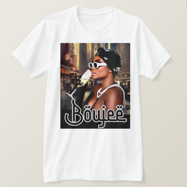 "Lev ditt bästa liv i Boujee-Chicen" T Shirt (Design framsida)