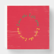 Lev ditt kärlek-träboxstecken