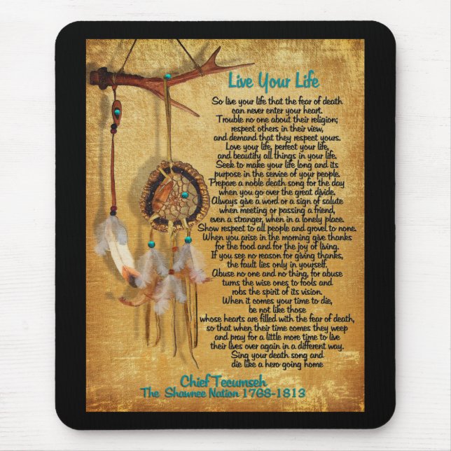 Lev ditt liv, Chief Tecumseh "Act of Valor" Musmatta (Framsidan)