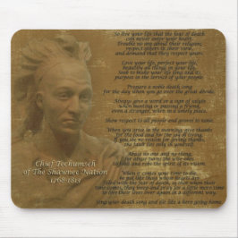 "Lev ditt liv" Chief Tecumseh mousepad Musmatta