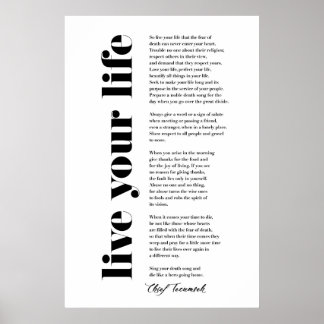 Lev ditt liv med Tecumseh Poster