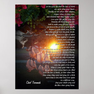 "Lev ditt liv" Tecumseh Dreamcatcher sunset Poster