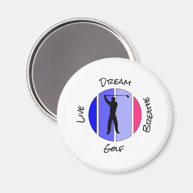 Lev, dröm, andas golf magnet (Front/Back)